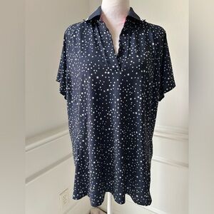 RLX Ralph Lauren  Navy Star Pattern Women’s Golf Shirt, Size XXL, NWT